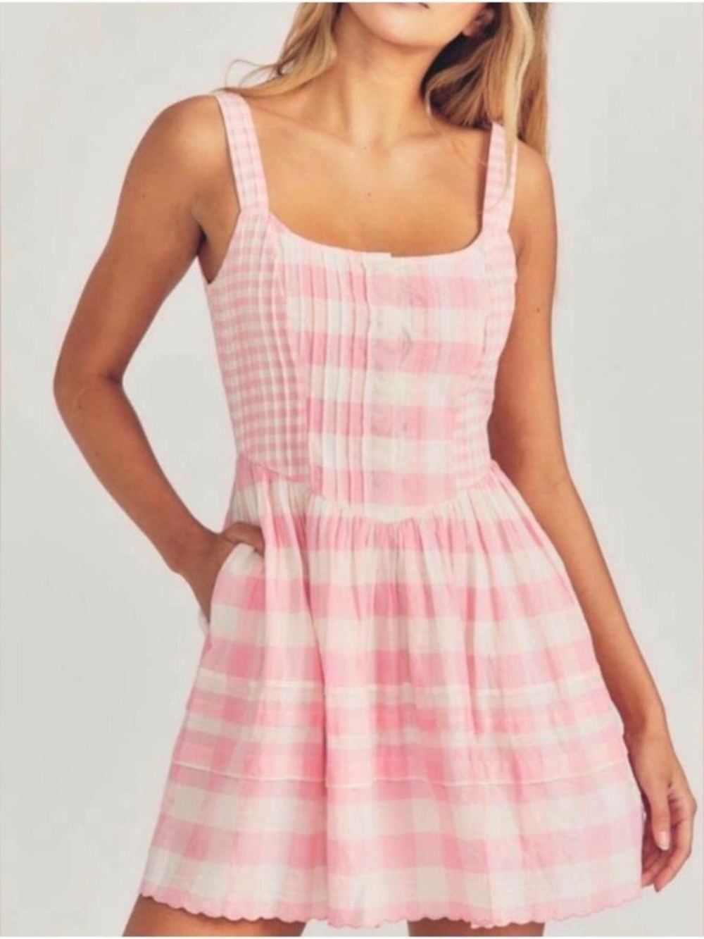 LoveShackFancy Pink Cheyenne Gingham Dress